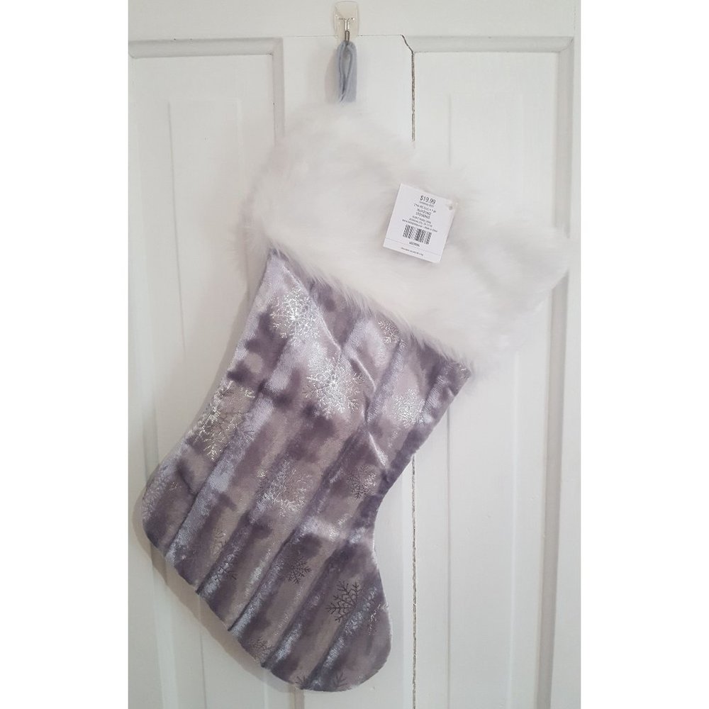 Silver Snowflake Stocking
